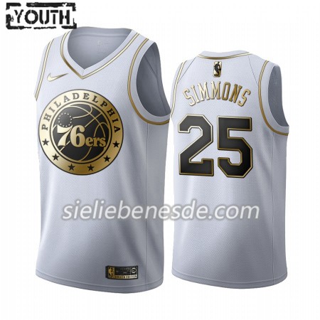Kinder NBA Philadelphia 76ers Trikot Ben Simmons 25 Nike 2019-2020 Weiß Golden Edition Swingman